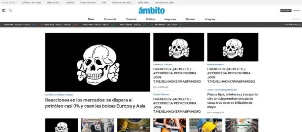 Hackearon la web de Ámbito: “#CFKCHORRA”