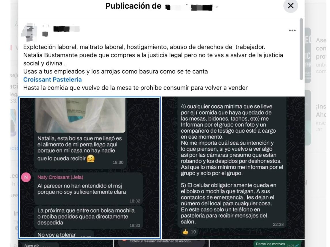 Graves denuncias contra dueña de reconocida confitería: “Usas a tus empleados y los arrojas como basura”