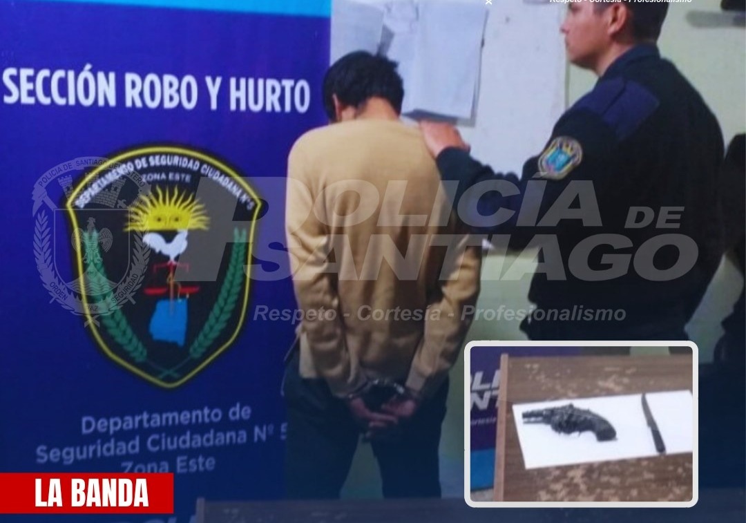 Detienen a un sujeto que asaltó a un remisero con cuchillo y réplica de arma de fuego