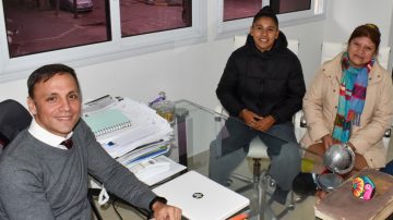 Candela Díaz, jugadora de la primera división de River Plate, visitó su Fernández natal