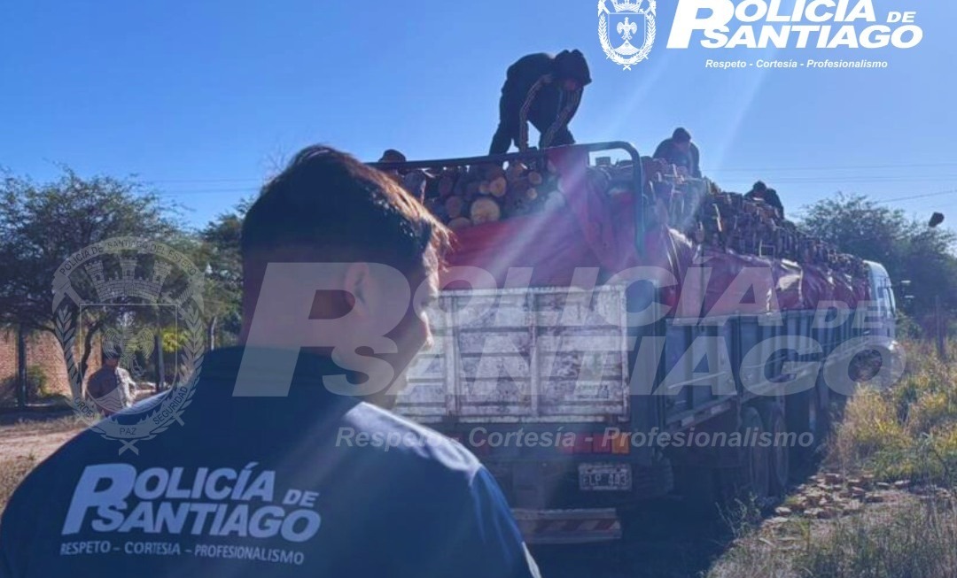 Tala ilegal en Sumampa: decomisan un camión con 28 toneladas de quebracho blanco