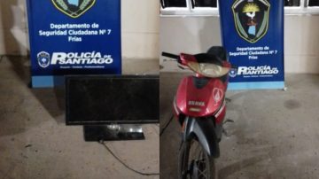 Frías: voluntarios “entregaron” una moto y un televisor que fueron robados