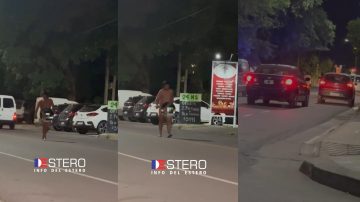VIDEO | Un hombre caminaba desnudo por plena Avda. Belgrano de La Banda