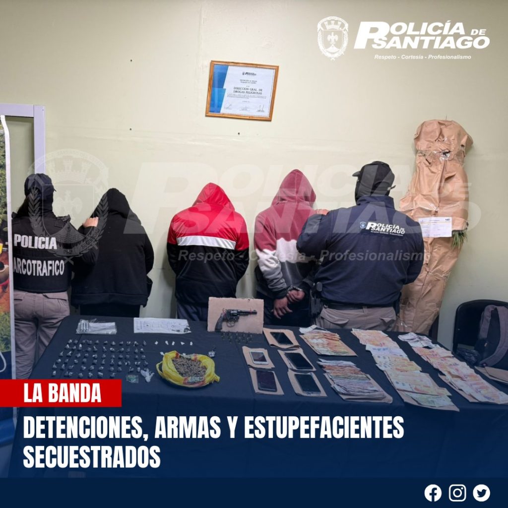 La Banda: Detuvieron a dos hombres y aprehendieron a una mujer por venta de drogas