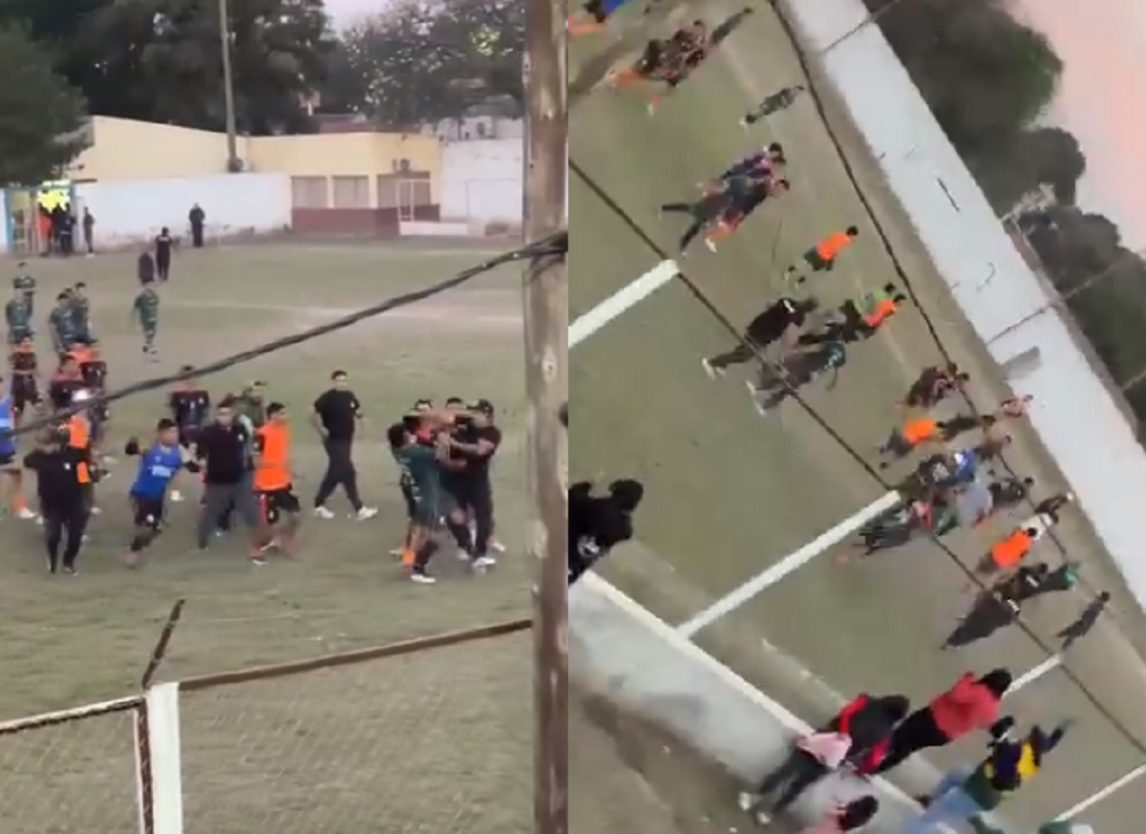 VIDEO | Escándalo: un jugador empuñó un cuchillo y atacó a un rival en un clásico amateur