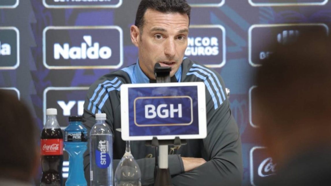 Scaloni puso en duda la titularidad de Messi frente a Chile