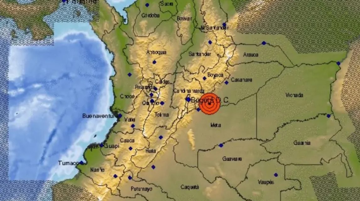 Un sismo de magnitud 6.5 sacudió el centro de Colombia