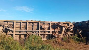 Susto en Icaño: un tren cargado con soja se salió de las vías