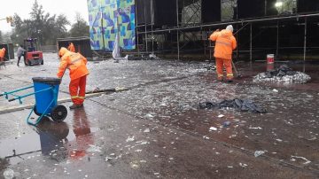 Limpian la Avenida Diego de Rojas tras el Festival “Madre de Ciudades”