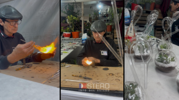 El arte y la creatividad de trabajar el vidrio para crear piezas únicas en la Feria Artesanal