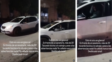 Caos en el centro: escrachan a un conductor por hacer escándalo frente a un sanatorio