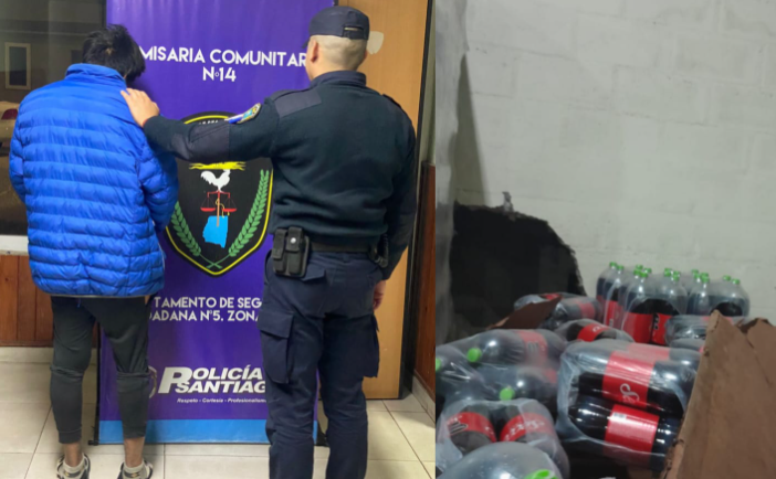 Hizo un boquete, separó todo lo que se quería robar y la policía lo atrapó justo antes de huir