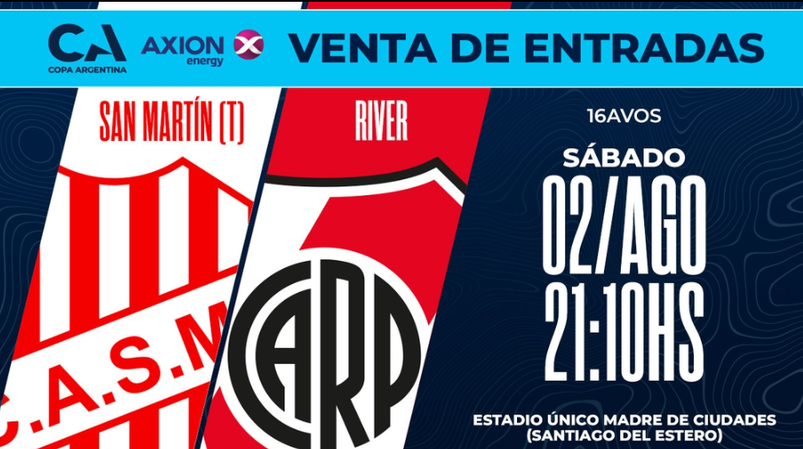Atención hinchas: así será la venta de entradas para el duelo entre River vs. San Martín de Tucumán en Santiago del Estero