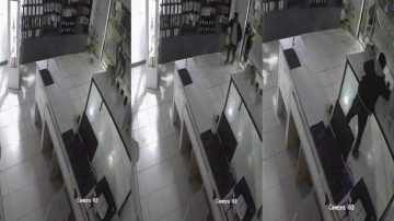 VIDEO | Delincuentes rompieron una vidriera para saquear un local, pero solo se llevaron cajas vacías