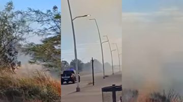 VIDEO | Voraz incendio de pastizales cubrió de humo la Costanera Norte