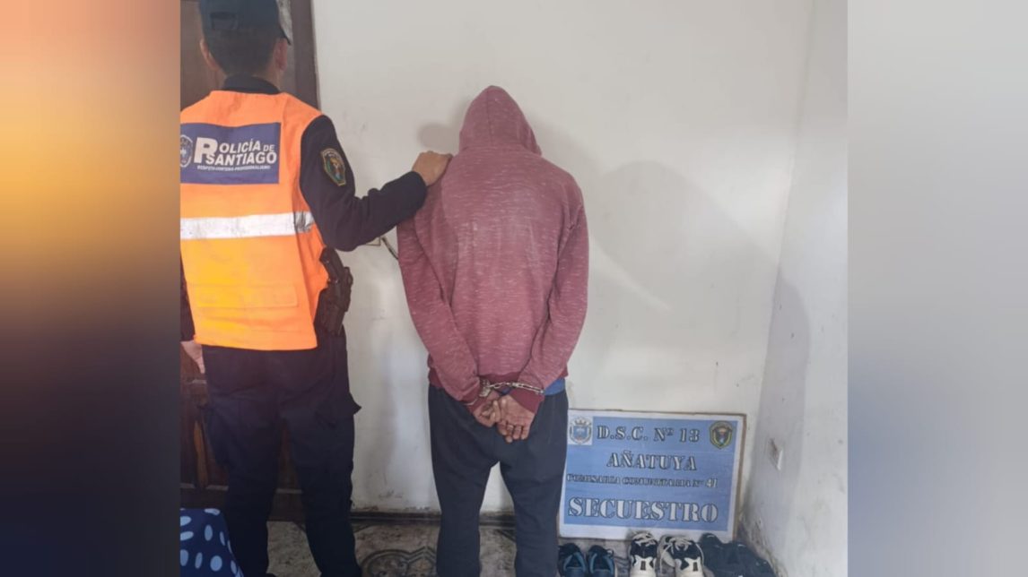 Añatuya: allanan una vivienda, detienen a un conocido ladrón y recuperan en la zona varios elementos que había vendido