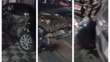 Al menos 6 vehículos involucrados en feroz e inentendible choque: Un auto terminó en la vereda