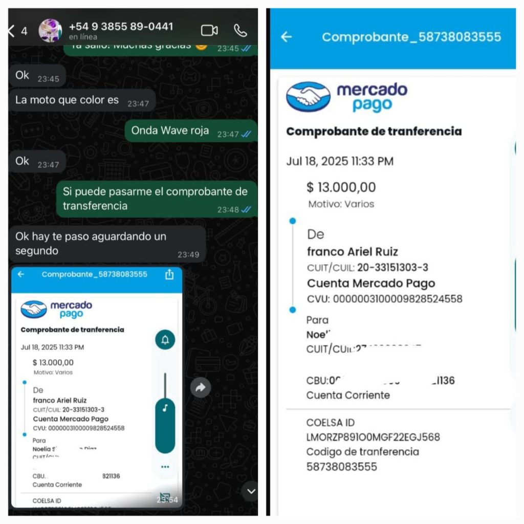 Denuncia pública a un “cliente”: Le mandó comprobante falso y amenazó con cuchillo al cadete
