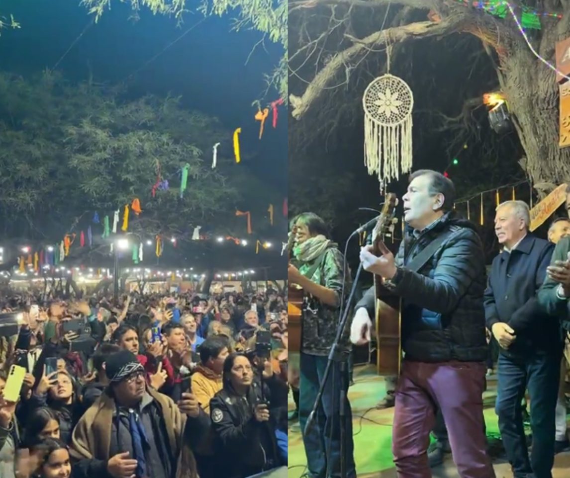 Zamora se sumó a Pablo Carabajal y cantó chacareras en la Vigilia de la Marcha de los Bombos