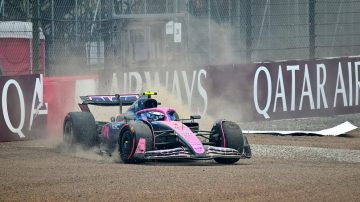 Colapinto abandonó la clasificación del GP de Gran Bretaña tras despistarse con su Alpine