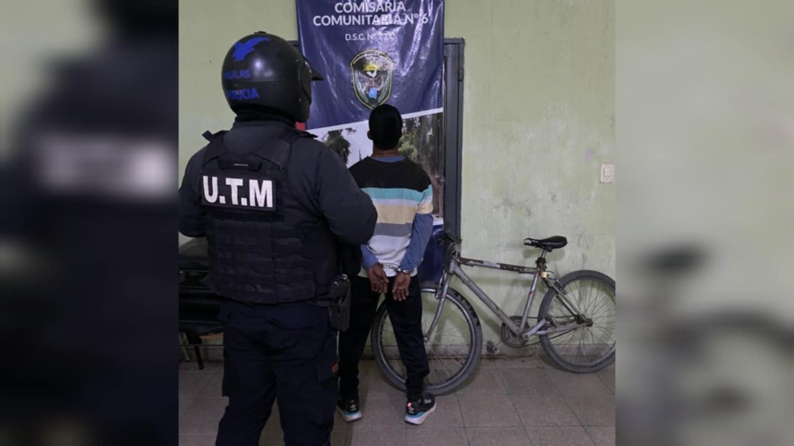 Capturan a un delincuente que amenazó a su vecino de 70 años y le robó la bicicleta