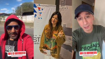 Dany Hoyos, Euge Ruiz y Demi Carabajal saludaron a Info del Estero por su aniversario