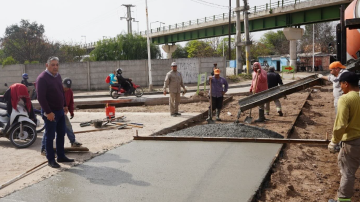El intendente Roger Nediani recorrió la obra de Avenida del Libertador y calles 23 y Lavalle