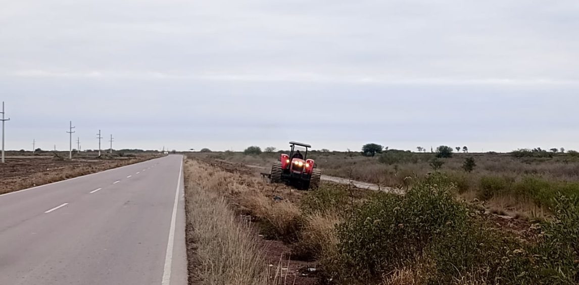 Trabajan en la limpieza en más de 20 kilómetros de banquina sobre la ruta provincial N°206