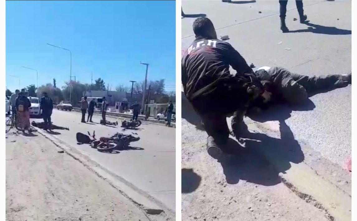 Terrible accidente entre dos motociclistas dejó dos heridos en la Ruta 9