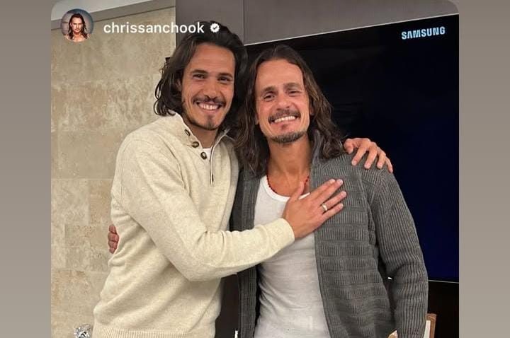 Del parecido a la amistad: Christian Sancho y Edinson Cavani en una reunión muy familiar