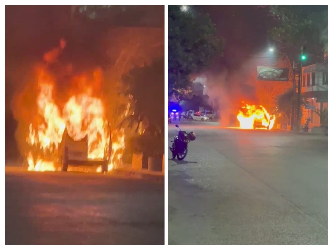 De nuevo en el B° Belgrano: Un vehículo se prendió fuego en la calle