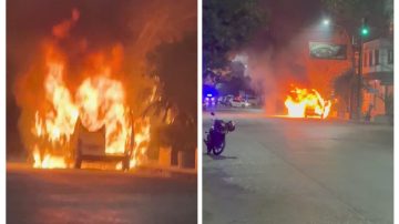 De nuevo en el B° Belgrano: Un vehículo se prendió fuego en la calle