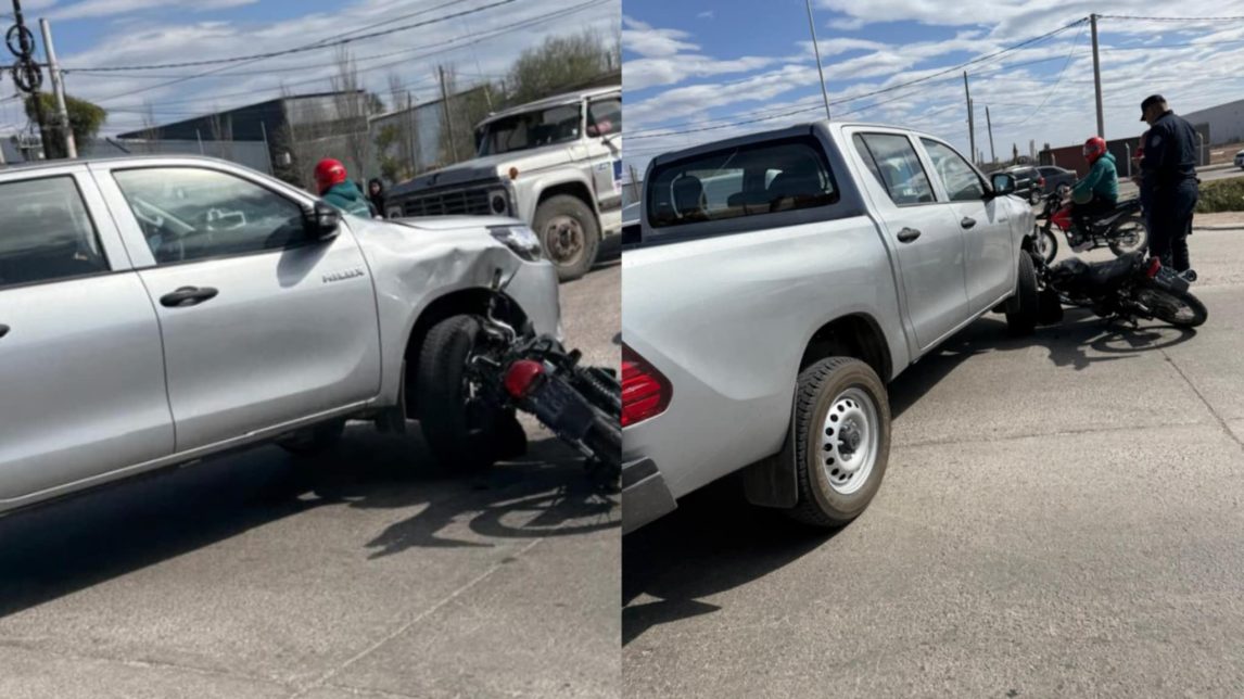 Un hombre sufrió heridas tras un violento choque entre una moto y una camioneta en la ruta 9