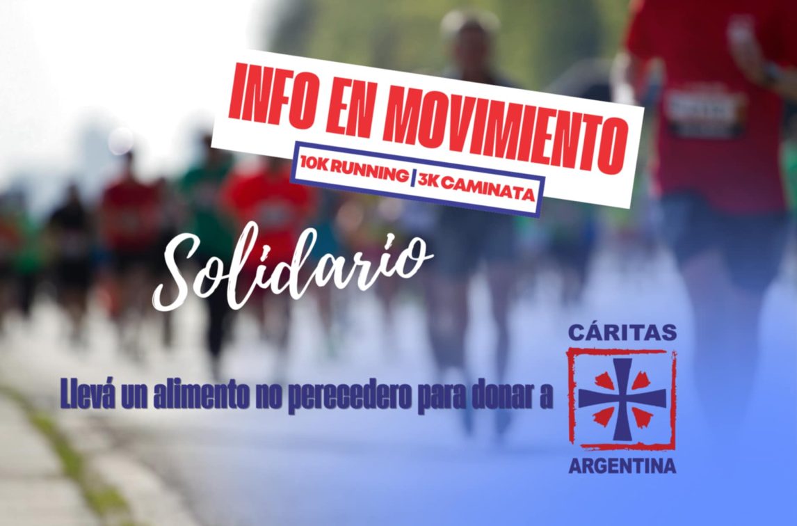Info en Movimiento, con espíritu solidario: trae un alimento no perecedero y colaborá con Cáritas