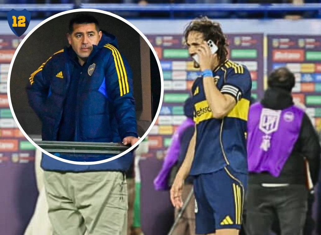 La curiosa llamada por teléfono de Riquelme a Cavani en la Bombonera