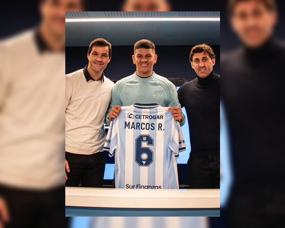 Marcos Rojo fue presentado oficialmente como nuevo jugador de Racing
