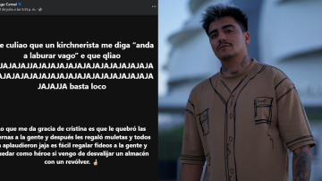 El influencer libertario Agu Camal atacó a Cristina, insultó a sus seguidores y pidió que lo dejen de seguir “al p*”