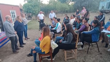 Larcher y Mirolo en El Bobadal junto a la candidata a comisionada Cardozo