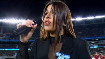 Euge Quevedo respondió a las críticas tras cantar el himno en la despedida de Messi: “Es fácil opinar desde tu casa”