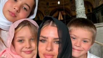 Orgullosa: “La China” Suárez mostró a sus tres hijos hablando turco