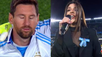 Eugenia Quevedo hizo emocionar a Messi al interpretar el Himno Nacional