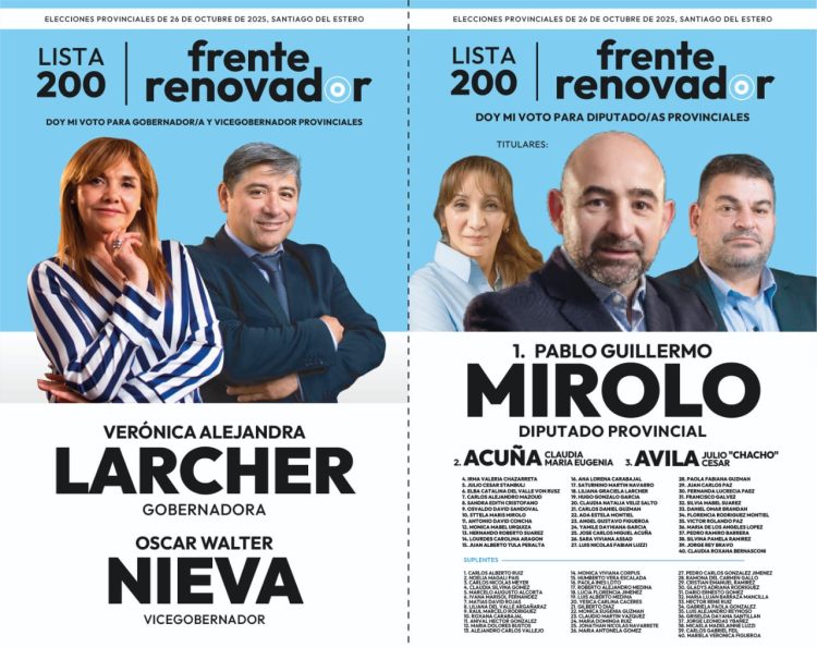 Así quedó la boleta del Frente Renovador después de la impugnación del Frente Cívico