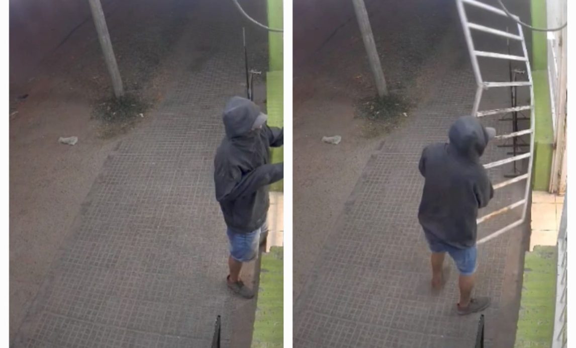 De terror: Encargada de maxikiosco pidió ayuda a gritos mientras un ladrón rompía la reja para entrar