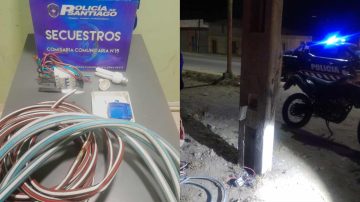 Detienen a una pareja que robaba focos, cables y llaves térmicas en La Banda