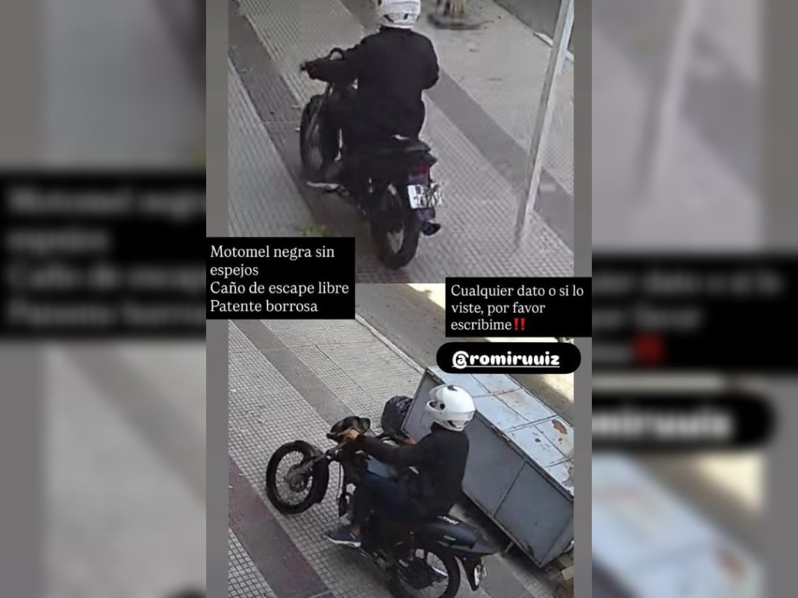 VIDEO: Un motochorro sorprendió a una mujer en una vereda y escapó con su cartera
