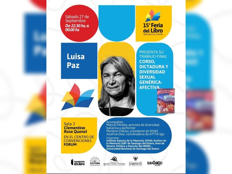 Luisa Paz presentará “Corso, dictadura y diversidad sexual-genérica-afectiva” en la Feria del Libro