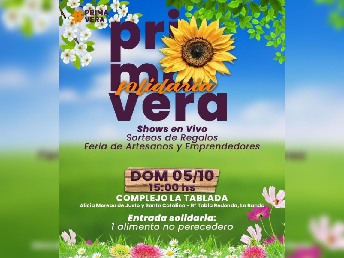 Se realizará “Primavera Solidaria”, un evento para colaborar y pasarla bien en familia