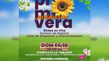 Se realizará “Primavera Solidaria”, un evento para colaborar y pasarla bien en familia