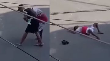 Insólito: se peleó a las piñas con un vendedor ambulante sin brazos y terminó noqueado