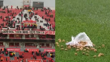 Clima caliente en Independiente: hinchas protestaron con banderas, silbidos y hasta comida de perro